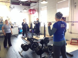 Coaching the press at our strength workshop. 